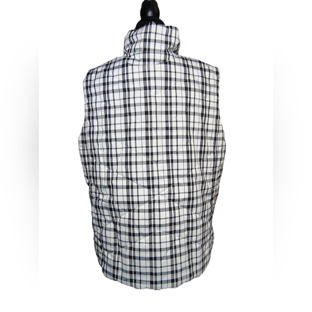 Jones New York Sport Reversible Quilted Vest 1X Black Plaid Puffer - Picture 3 of 13